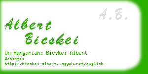 albert bicskei business card